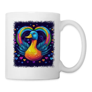 canard amoureux blagues cadeau cadeau 8 bit bath duck - Mug blanc - blanc - Droite