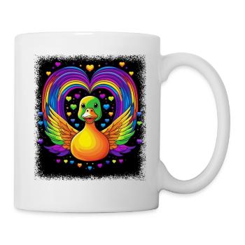 cool bathroom gift birthday present duck 8 bit - Mug - white - Right