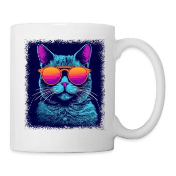 humor cat owner animal love present idea pet cat - Tasse - Weiß - Rechts