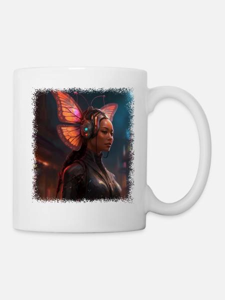 birthday present butterfly statement fauna - Tasse - Weiß