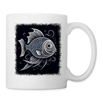 adventure humor fish hook angling love fish head - Tasse - Weiß - Rechts