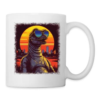 Drôles de dictons chrome dino vert préhistorique - Mug blanc - blanc - Droite