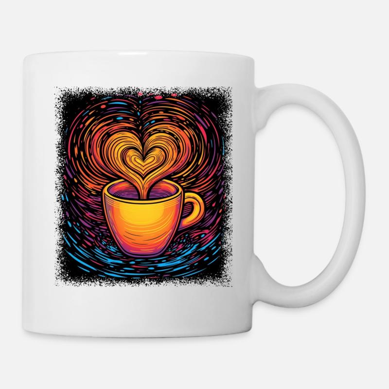 tasse de café au lait fatiguée roastedbeans - Mug blanc - blanc