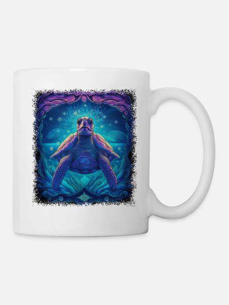 tortoises green gift tribal turtle love fun - Tasse - Weiß