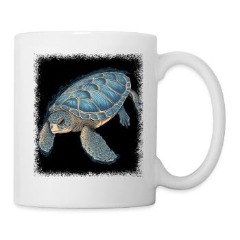 save the turtles present idea fun duck - Tasse - Weiß - Rechts
