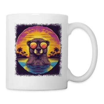 Dictons Déclaration Bière Jeu de mots Alcool Loutre Cadeau - Mug blanc - blanc - Droite