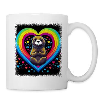 otter gift animal beer pun statement gift idea - Mug - white - Right