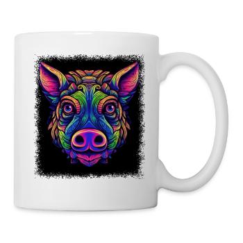 happy animal pig present birthday present idea - Mug - white - Right