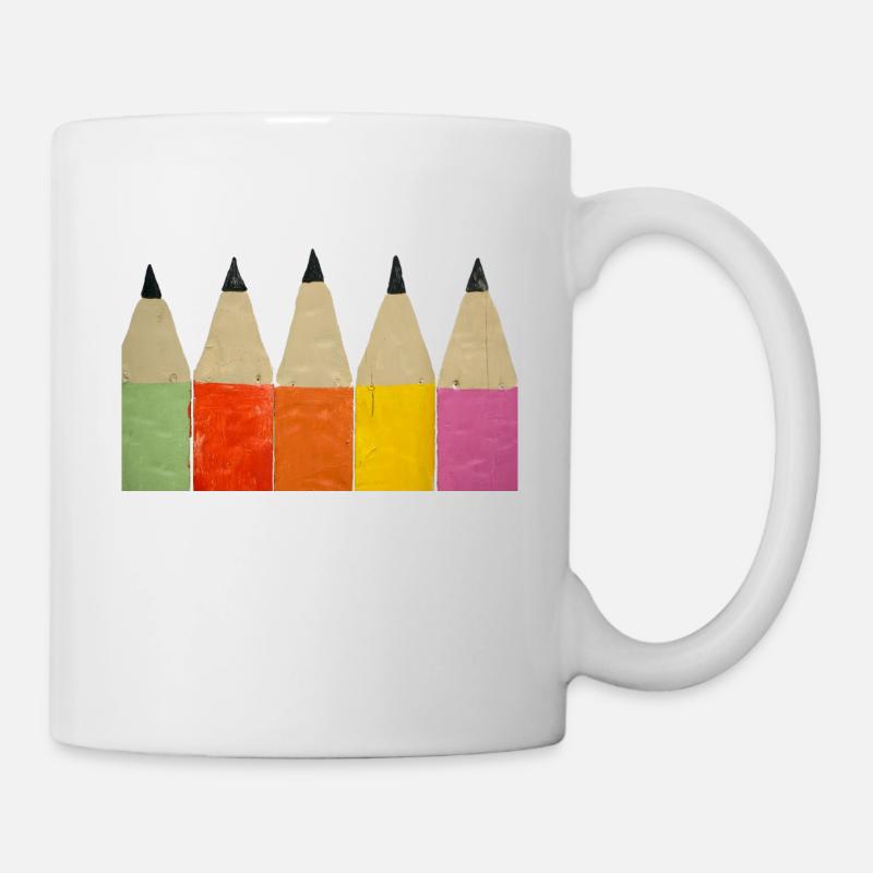 Crayons colorés transparents - Mug blanc - blanc