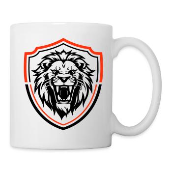 Löwe Tier Kopf Symbol Wappen - Tasse - Weiß - Rechts