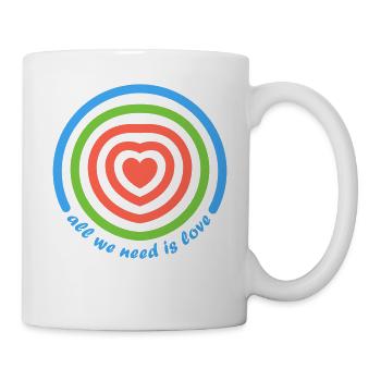 tout ce dont nous avons besoin, c’est d’amour, Herz - Mug blanc - blanc - Droite