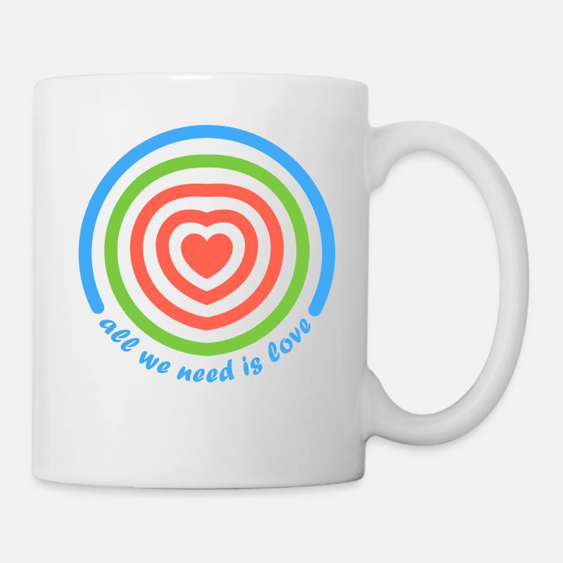 tout ce dont nous avons besoin, c’est d’amour, Herz - Mug blanc - blanc