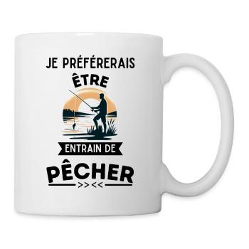 entrain de pêcher humour pêche - Mug blanc - blanc - Droite