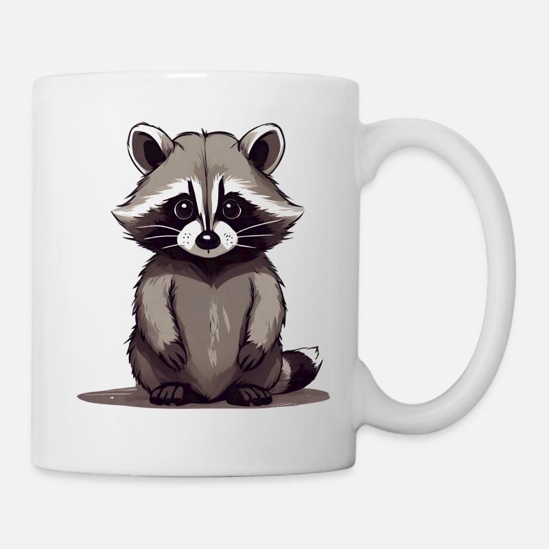 Raton laveur assis - Mug blanc - blanc