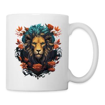 lion, lion head, strong, wild, pride, brave, royal, - Mug - white - Right