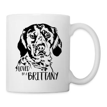 Adoré par un Epagneul breton breton Chiens Wilsigns - Mug blanc - blanc - Droite