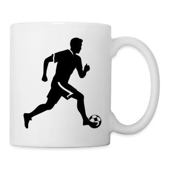 Fussballer Silhouette Fussball Spieler Mann - Tasse - Weiß - Rechts