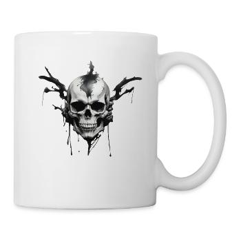 Crâne – Design sombre à l’encre - Mug blanc - blanc - Droite