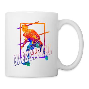 basket-ball basketteur joueur de basket-ball Vintage coloré - Mug blanc - blanc - Droite