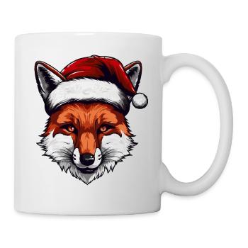 Fuchs Kopf Weihnachten Portät - Tasse - Weiß - Rechts