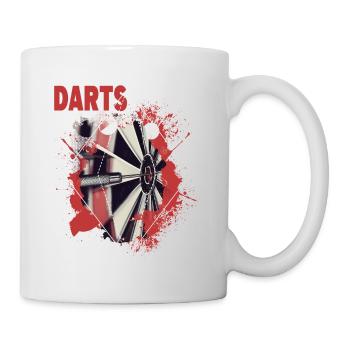 Darts Dartscheibe Dartpfeil Darten Dartspieler - Tasse - Weiß - Rechts