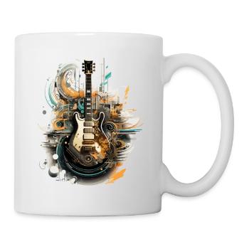 E-Gitarre Splash Gitarrist Musik Instrument Rock - Tasse - Weiß - Rechts