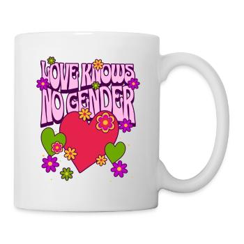 LGBTQ Heart Love Knows No Gender Gay - Mug - white - Right