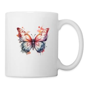 Vol coloré : Magnifique papillon - Mug blanc - blanc - Droite