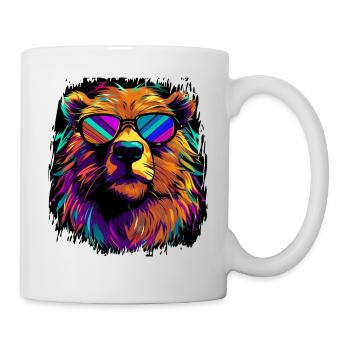 awesome adult animal beavers cycling dabar - Tasse - Weiß - Rechts