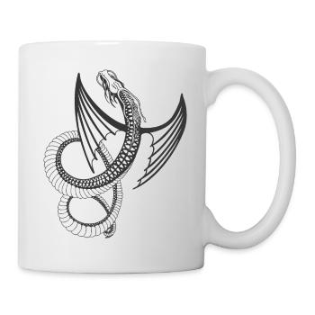 Fliegender Drache - Tasse - Weiß - Rechts