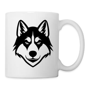 Husky Hund Kopf - Tasse - Weiß - Rechts