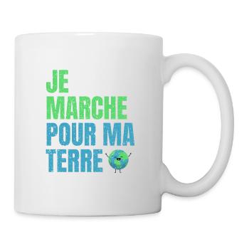Je marche pour ma terre écologie - Mug blanc - blanc - Droite
