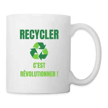 recycler révolutionner écologie - Mug blanc - blanc - Droite