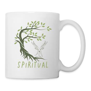 Arbre de vie Orignal Cerf - Mug blanc - blanc - Droite