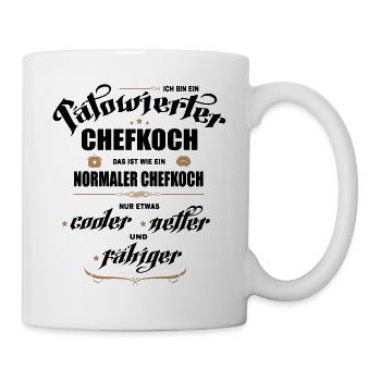 Tätowierter Chefkoch ist besser! Küchenchef. - Tasse - Weiß - Rechts