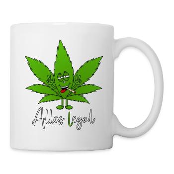 Cannabis Legalisierung - Alles egal - Alles legal - Tasse - Weiß - Rechts