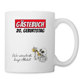 20th Birthday Guestbook Signatures Alcohol - Mug - white - Right