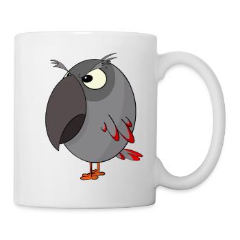 Wütender grauer Papagei - Tasse - Weiß - Rechts