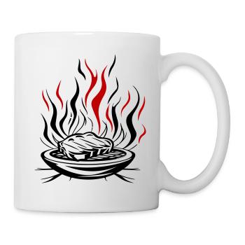 Grill Flame Meat Bbq - Mug blanc - blanc - Droite