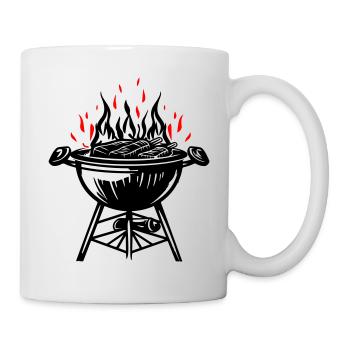 Grill, Fire, Grill, Meat - Mug - white - Right