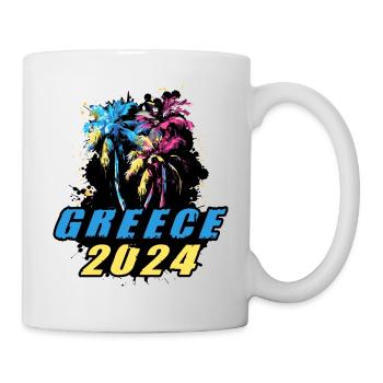 Grèce 2024 Vacances Palmiers Multicolores - Mug blanc - blanc - Droite