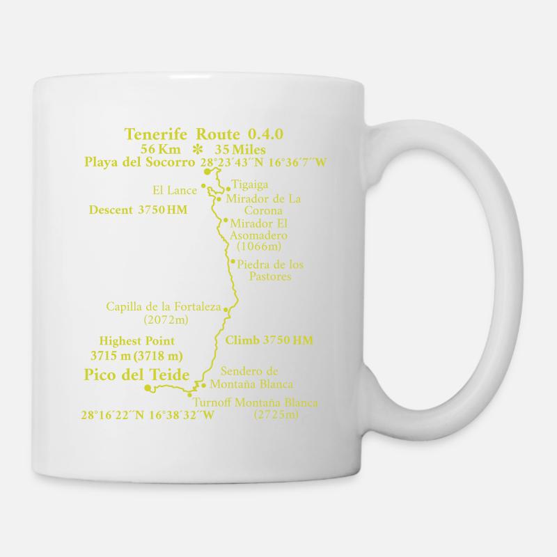 Route 0.4.0 Playa del Socorro - Pico del Teide - Mug - white