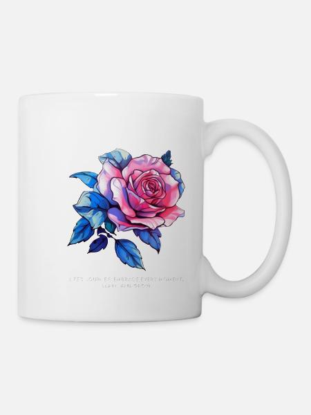 Thorns and Roses - Rosen Blume - Tasse - Weiß