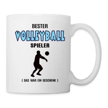 Volleyball Spieler Bester Volleyballer Geburtstag - Tasse - Weiß - Rechts