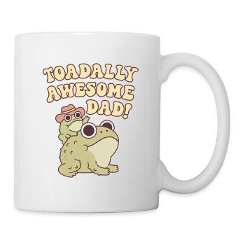 Cute Toad And Child Toadally Awesome Dad Funny Pun - Mug - white - Right