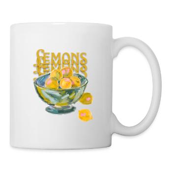 Lemons in a bowl Design - Tasse - Weiß - Rechts