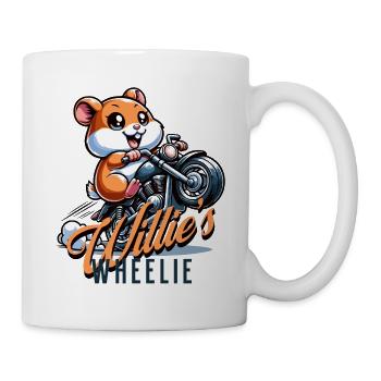 Hamster Willie's Wheelie Motorrad motorbike comic - Tasse - Weiß - Rechts