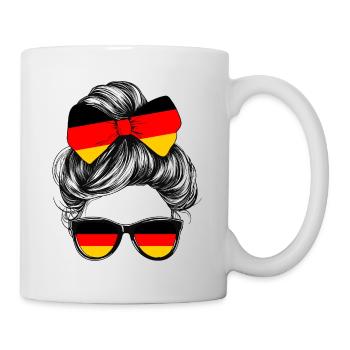 Allemagne drapeau drapeau femme lunettes de soleil fan - Mug blanc - blanc - Droite