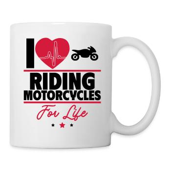 I love motorcycling for life - Mug - white - Right
