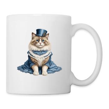 Schöne Katzendame - Tasse - Weiß - Rechts